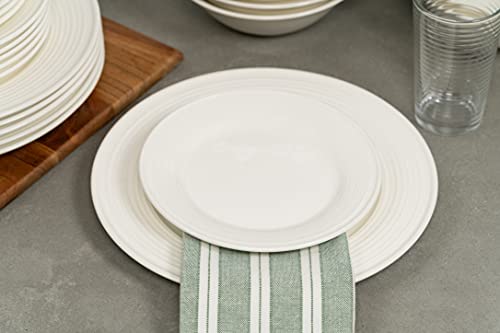 10 Strawberry Street Nova White Round 62-Piece Dinnerware Set, Service for 6