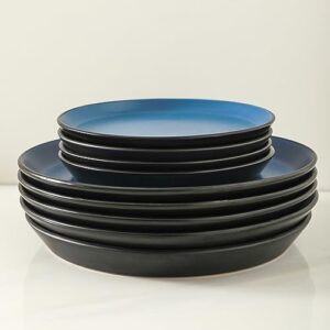 Stone Lain Albie 32-Piece Dinnerware Set Stoneware, Blue and Black