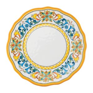 UPware 12-Piece Melamine Dinnerware Set, Includes Dinner Plates, Salad Plates, Bowls, Service for 4. (Chianti)