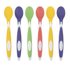 dr. brown's soft-tip toddler spoons with long handle for baby-led weaning, bpa free (pack of 6)