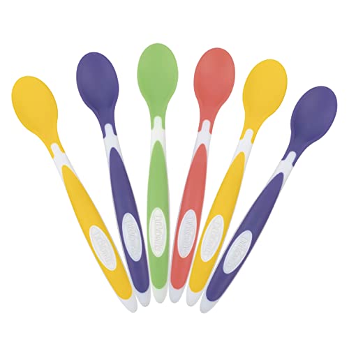 Dr. Brown's Soft-Tip Toddler Spoons with Long Handle for Baby-Led Weaning, BPA Free (Pack of 6)