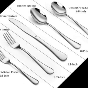 Silverware Set, 20-Piece Stainless Steel Flatware Cutlery Set Service for 4, Include Knife/Fork/Spoon, Mirror Polished and Dishwasher Safe