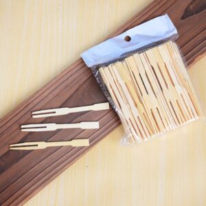 Bamboo Forks 3.5 Inch, Wooden Appetizer Forks Mini Food Picks for Party, Banquet, Buffet, Catering, and Daily Life. (200 PCS)