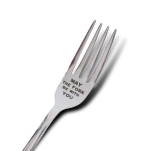 May The Fork Be With You Laser Engraved Stainless Steel Fork with Gift Box, Gift For StarWars Fans