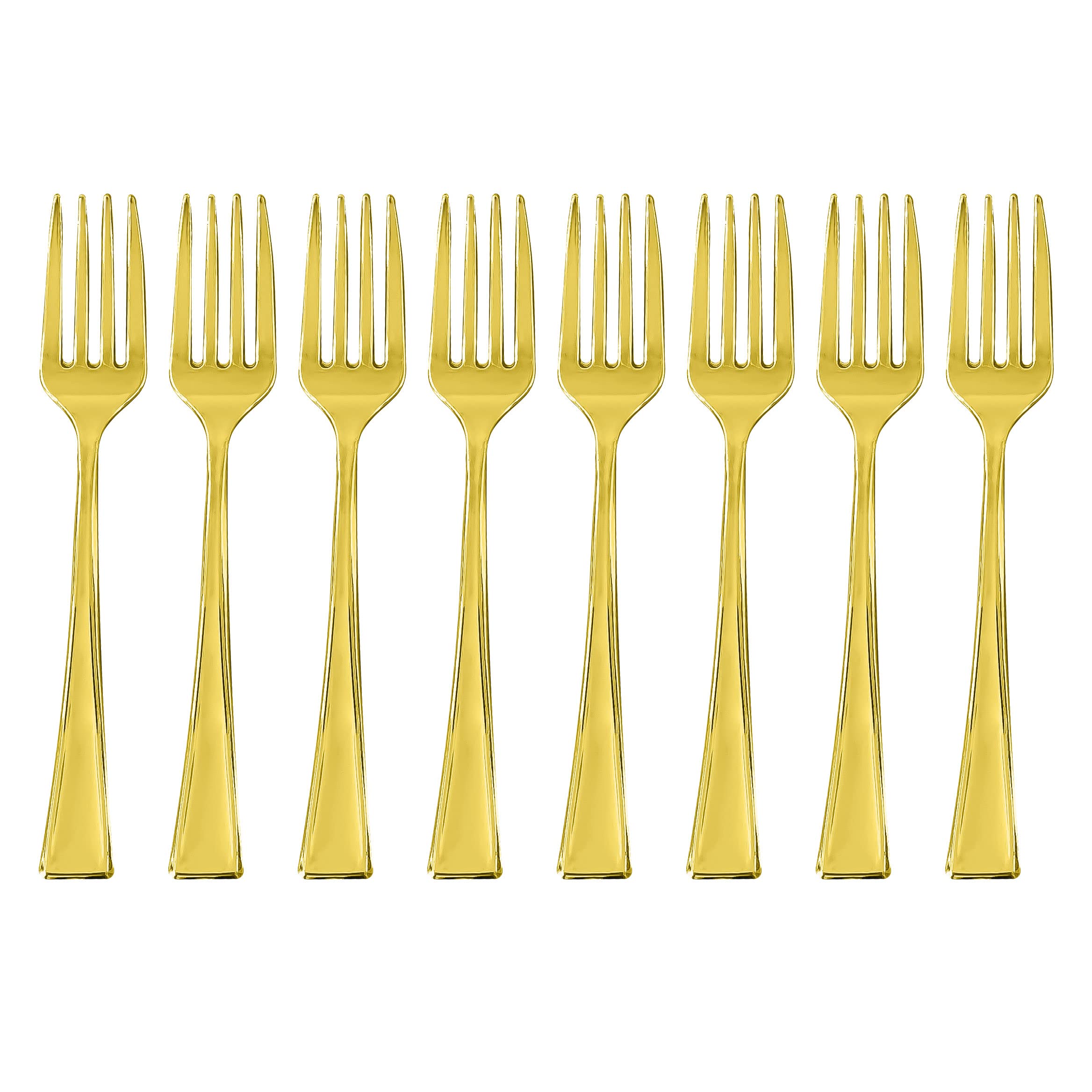 Zappy 100 Mini Gold Forks 3.75" Tiny Plastic Forks Small Fork, Dessert Fork or Cocktail Fork Disposable Plastic Forks Mini Taster Forks Or Tasting Forks Pickle Fork Appetizer Forks Gold Plastic Forks