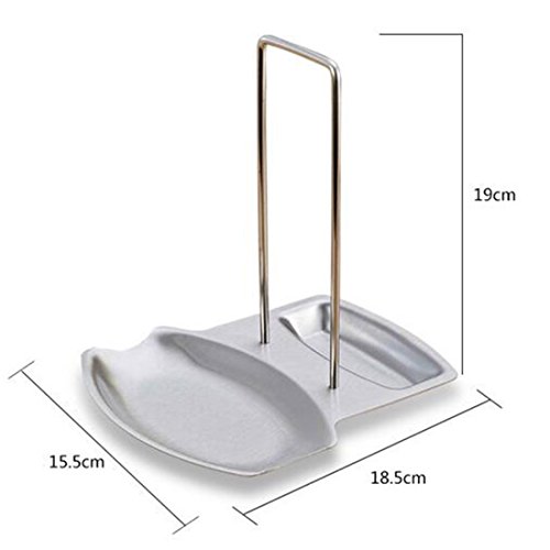 Lid and Spoon Rest,Pan Pot Cover Lid Rack Stand Organizer Spoon Rest Stove Organizer Storage Soup Spoon Rests Utensils Lid Holder Spoon Holder Lid Rest Lid Shelf Kitchen Utensils (Stainless Steel)