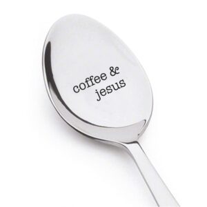 coffee jesus engraved spoon - christian gifts for her - pastor gift idea - inspirational kitchen spoon - religious spoon - keepsake coffee spoon - housewarming gift - christmas gifts