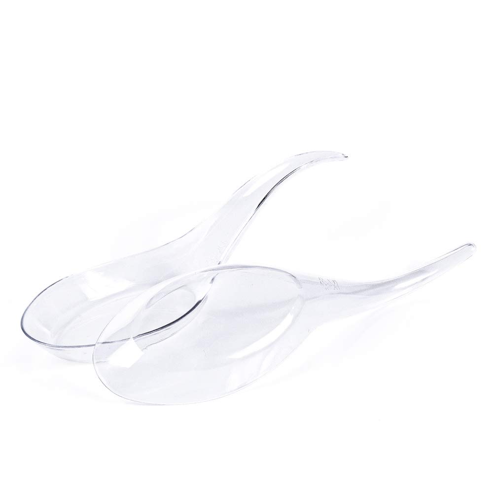 Kingrol 200 Plastic Appetizer Spoons, Disposable Tasting Spoons for Desserts, Hors d'oeuvres, Soups, Sushi, Dipping Sauces