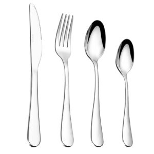 vivani 16 piece silverware set for 4, premium stainless steel cutlery set, utensil sets, flatware sets for 4, forks spoons and knives set dishwasher safe for home kitchen