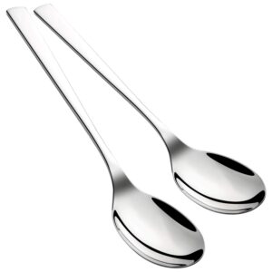 keawell premium serving spoon set, 18/10 stainless steel large serving spoon tabletop flatware serving utensil buffet banquet serving tablespoons(pack in 2), mirror-polished, buffet serving set