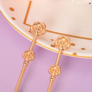 32 Pcs (16 Packs) Rose Flower Shape Drinking&Coffee Spoon Teaspoons for Wedding Gift Tea Party Souvenir or Bridal Shower Favors for Guests with Individual Package