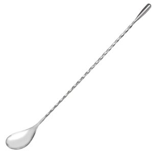 ortarco 12 inch stainless steel bar spoon for cocktail mixing with spiral handle silver