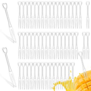 gothabach 1000pcs disposable plastic fruit forks cake forks cutlery forks two prongs skewers blunt end toothpicks mini cocktail tasting forks fruit food picks for party and daily life