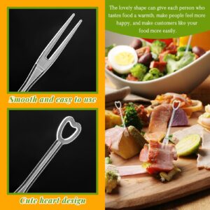 GothaBach 1000Pcs Disposable Plastic Fruit Forks Cake Forks Cutlery Forks Two Prongs Skewers Blunt End Toothpicks Mini Cocktail Tasting Forks Fruit Food Picks for Party and Daily Life