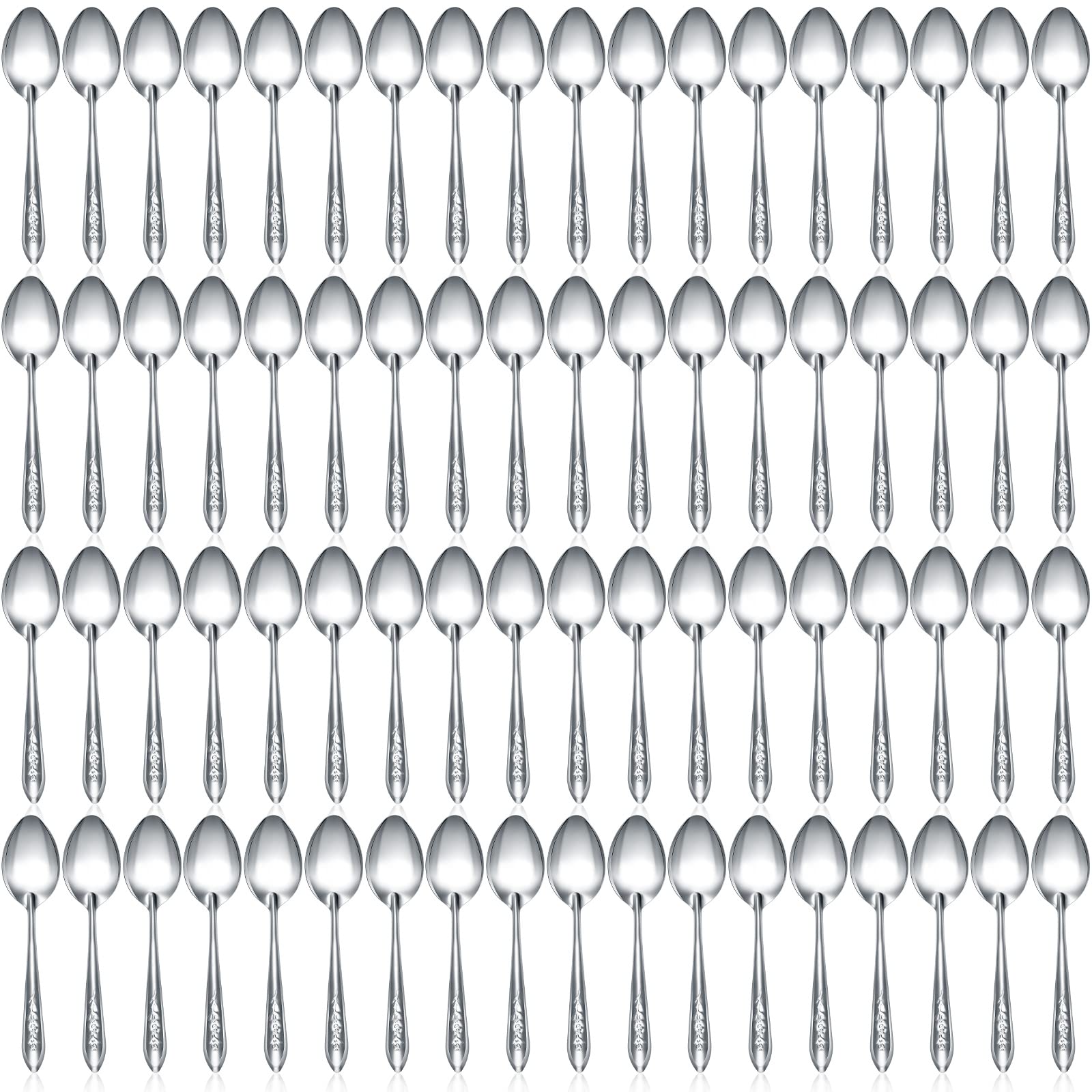 100 Pieces Dinner Spoons Set 6.69 Inches Silverware Spoons Bulk Stainless Steel Tablespoons Food Grade Spoon for Home Restaurant Kitchen Dishwasher Safe