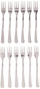 winco 12-piece windsor oyster fork set, 18-0 stainless steel, silver