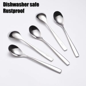 Wenkoni 6.1"Small Dessert Spoons, Yogurt Spoons,Coffee Spoons,Espresso Spoons,Ice Cream Spoons,18/8 (SUS 304) Stainless Steel spoons for Coffee,ice cream,dessert,yogurt,pudding 5 pcs Set.