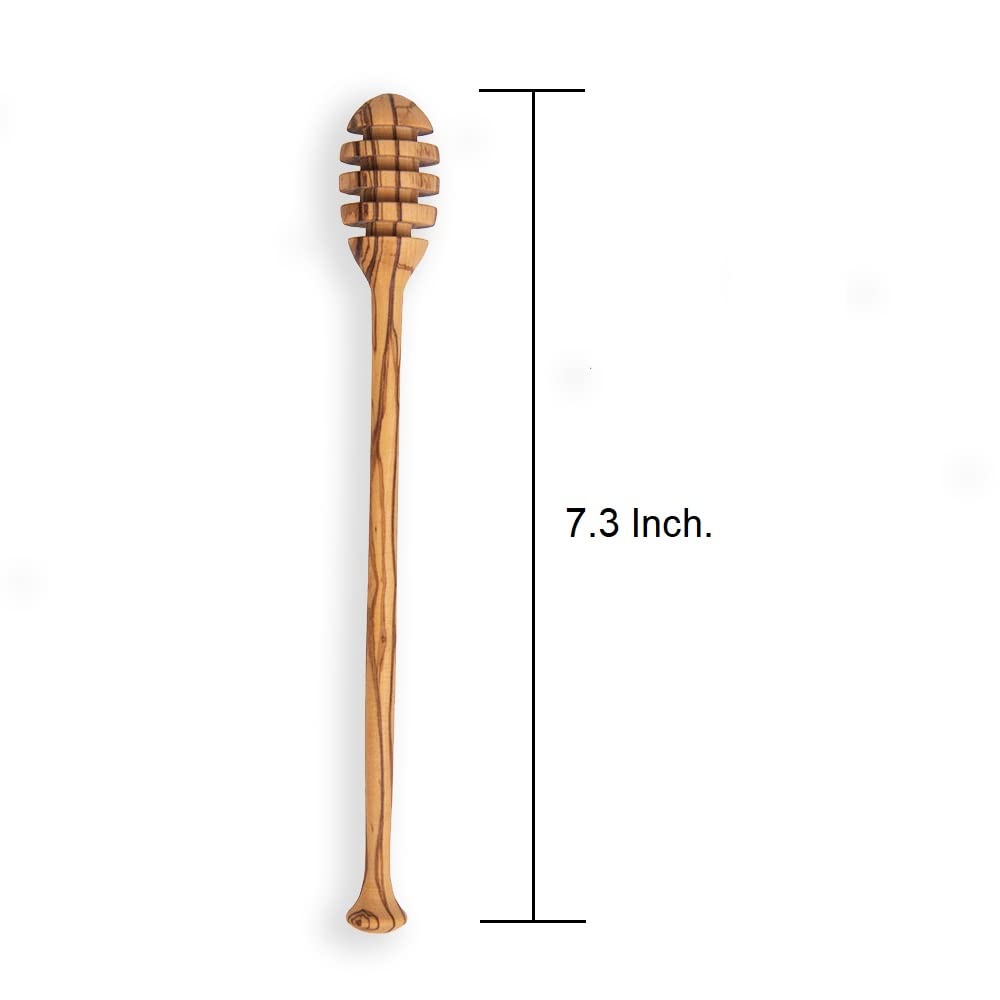 Honey Dipper, Olive Wood Honey Stick, Handcrafted Honey Spoon 7.3-Inches