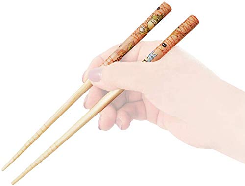 Spirited Away Bamboo Chopstick 2pcs Set -Anti-Slip Grip for Ease of Use - Authentic Japanese Design - Lightweight, Durable and Convenient