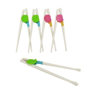 zehhe 5 pairs easy to use cheater training chopsticks for children and adults , 1 pcs wood spoon (5pairs)