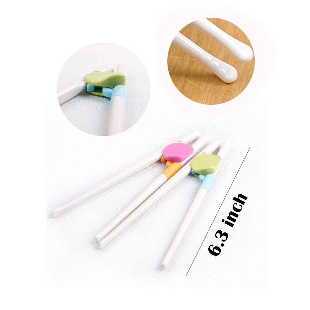 Zehhe 5 Pairs Easy to Use Cheater Training Chopsticks for Children and Adults , 1 Pcs Wood Spoon (5pairs)