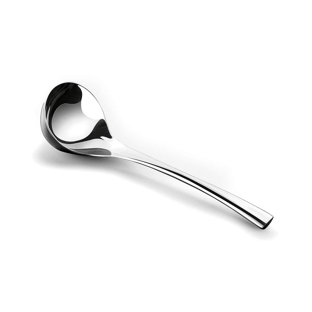 Wenkoni Small Soup Ladle,Sauce ladle,Gravy Soup Spoon Ladle, 1 Pack Hollow handle SUS 304 Stainless Steel 8‘’ Ladle (Color:Silver).