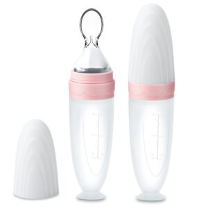 termichy baby food dispensing spoon: squeeze feeder dispenser for baby - self feeding bottle spoon
