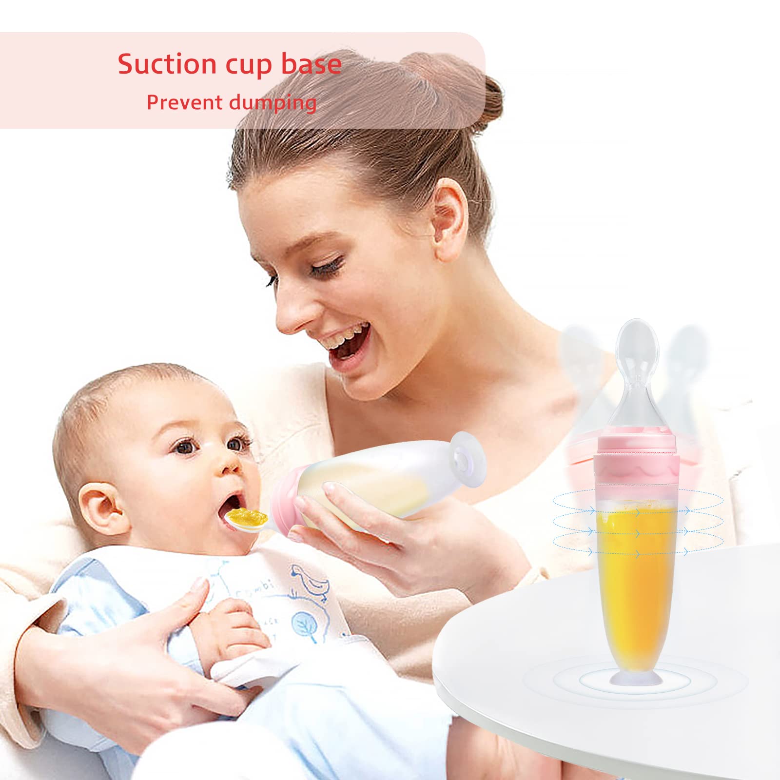 Termichy Baby Food Dispensing Spoon: Squeeze Feeder Dispenser for Baby - Self Feeding Bottle Spoon