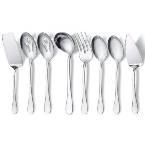 hohscheid serving utensils set include large serving spoons slotted serving spoons serving forks soup ladle and pie server buffet catering serving utensils for parties entertaining