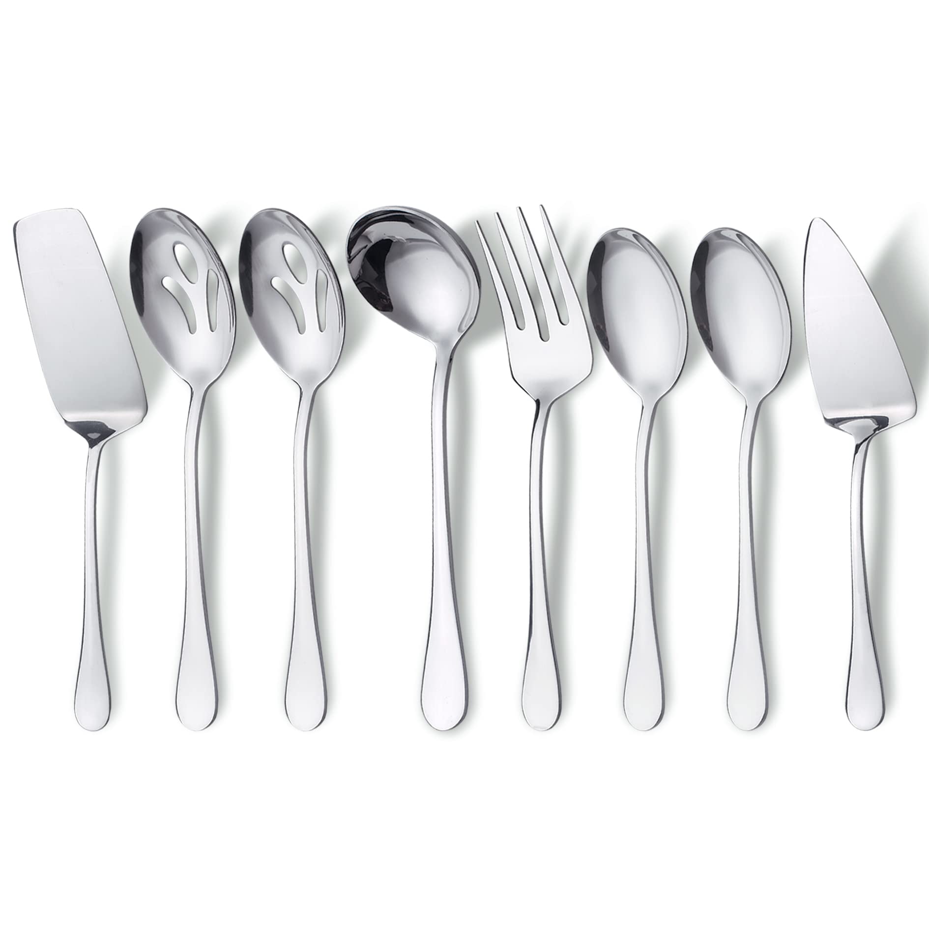 Hohscheid Serving Utensils Set Include Large Serving Spoons Slotted Serving Spoons Serving Forks Soup Ladle and Pie Server Buffet Catering Serving Utensils for Parties Entertaining