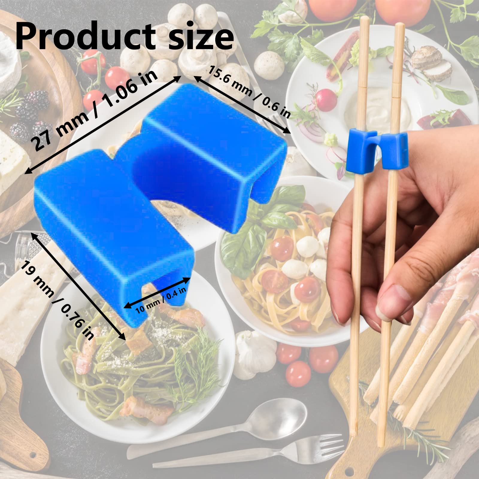 AccEncyc Reusable Chopstick Helpers 8 Pairs Training Chopstick Hinges Connector Multicolor Training Chopstick for Adults, Beginner, Trainers or Learner