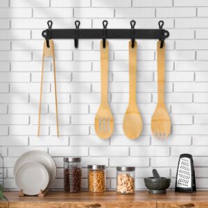 [4PCS] Wooden Bamboo Cooking Utensils : Salad Tongs, Wood Spoons, Slotted Spoon, Bamboo Forks, 11.8inch Long Handle Salad Serving Utensils is Perfect Choice for Daily Cooking and Gifts.USOONESP