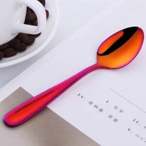 Do Buy 8 Pieces 18/10 Dessert Spoons Teaspoons Small Coffee Spoons Espresso Spoons, 5.5 Inch (multicolor)