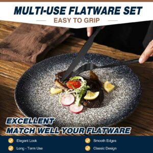 Black Silverware Set, Umite Chef 60-Piece Stainless Steel Flatware Set Cutlery Set for 12, Fork Spoon Knife Set Eating Utensils Tableware Set for Kitchens, Dishwasher Safe