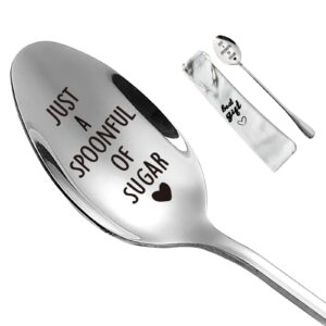 yrovwenq just a spoonful of sugar spoon for friends or dessert sugar coffee lover funny birthday gift