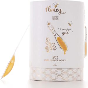 honeygo luxury hive wild flower honey spoons | safe sealed - from turkish beekeepers with premium, natural flavors - non-gmo honey all ages,30 spoons