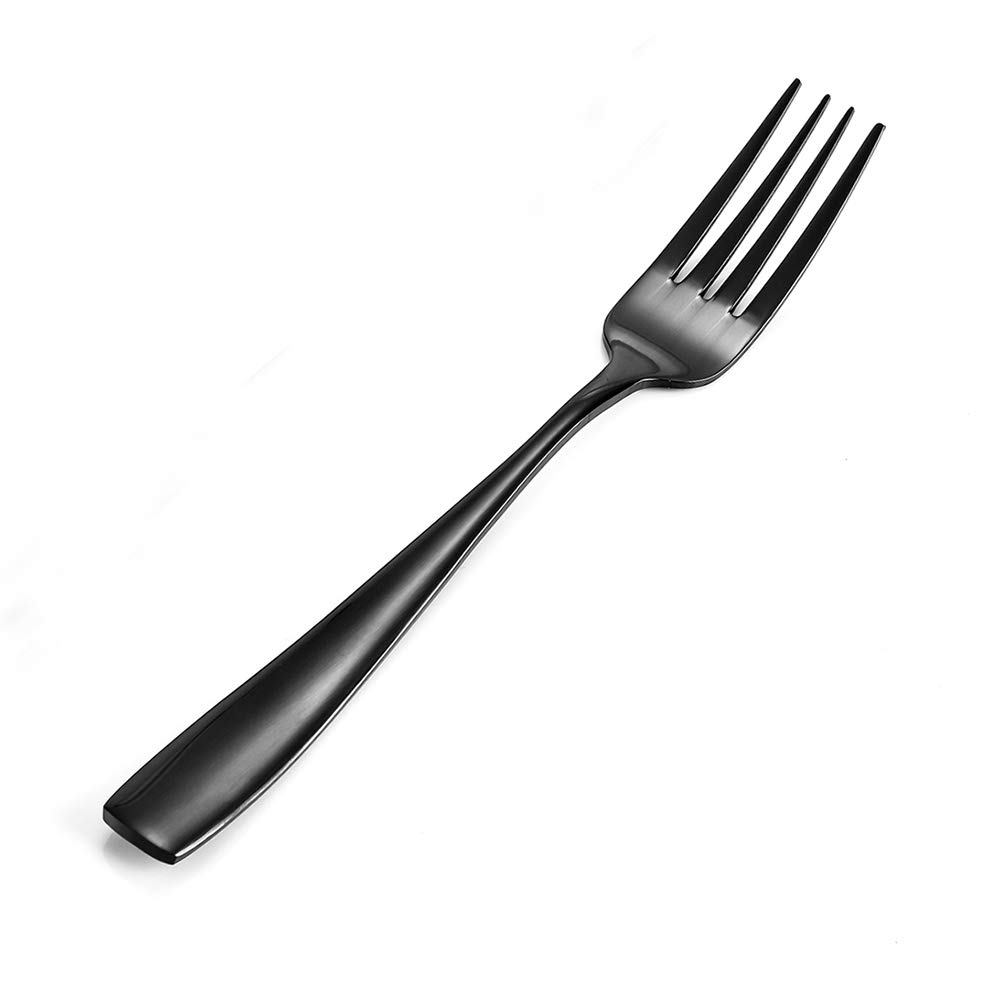 Eslite 12-Piece Black Stainless Steel Dinner Forks Cutlery Forks Set,8-Inches