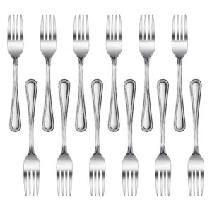 new star foodservice 58468 bead pattern 18/0 stainless steel, dinner fork 7.7-inch set of 12