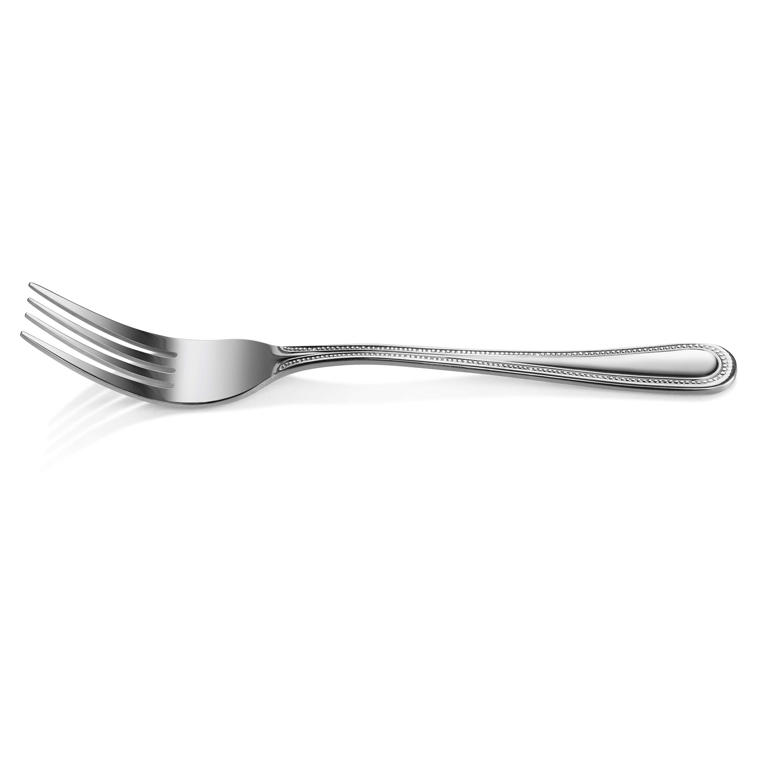 New Star Foodservice 58468 Bead Pattern 18/0 Stainless Steel, Dinner Fork 7.7-Inch Set of 12