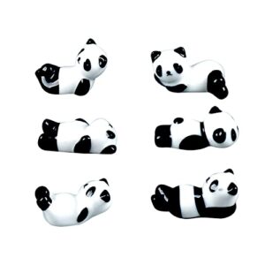 6pcs cute ceramic panda chopsticks rest rack stand holder for chopsticks, ceramic ware chopsticks stand rest rack，gift for boys girls kids