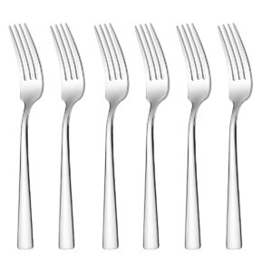 dinner forks set of 6,stainless steel silverware forks,table forks, 8 inches, silver,dishwasher safe