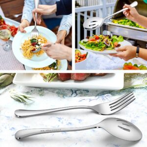 LIANYU 66-Piece Silverware Set with Serving Utensils, Stainless Steel Silverware Flatware Set for 12, Elegant Cutlery Tableware Includes Fork Spoon Knife, Mirror Polished, Dishwasher Safe