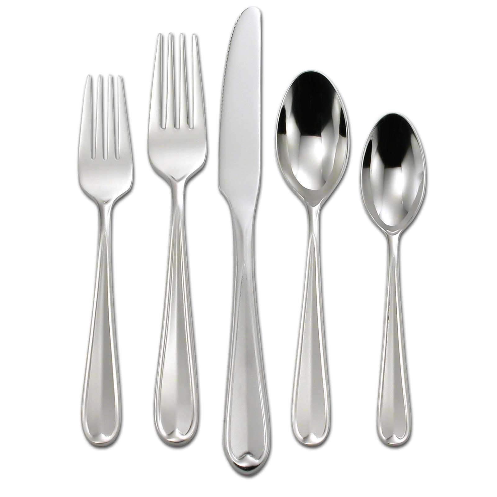 Oneida Dylan 42 Piece Everyday Flatware, Service for 8, 18/0 Stainless Steel, Silverware Set