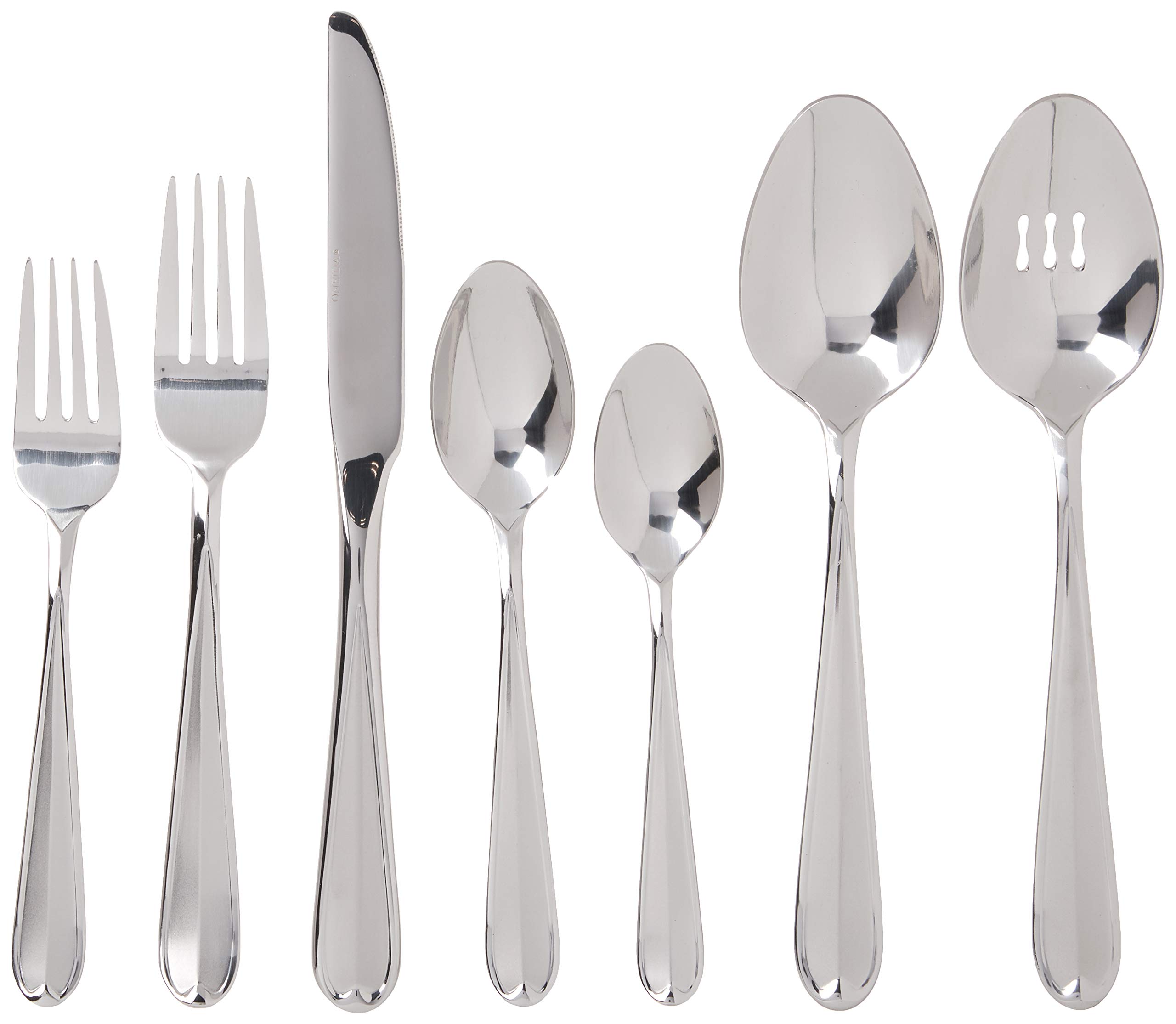 Oneida Dylan 42 Piece Everyday Flatware, Service for 8, 18/0 Stainless Steel, Silverware Set