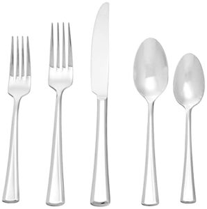oneida noble 20 piece everyday flatware 18/0 stainless steel, service for 4, silverware set