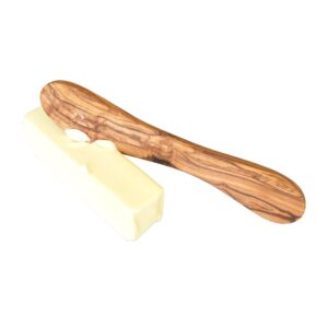 naturally med - olive wood butter knife/spreader. great for butter, jam, jelly, peanut butter etc. handcrafted in tunisia. butter spreader.