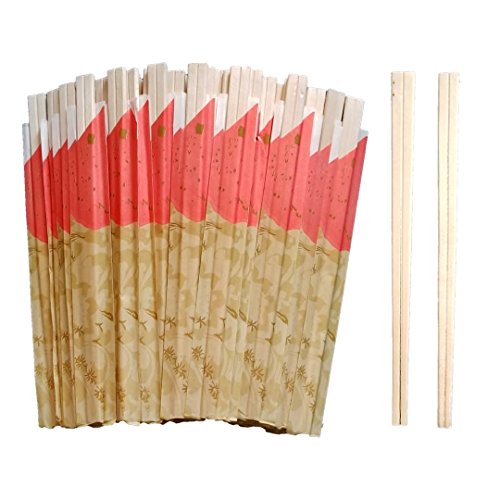 Solid No Splinters Chopsticks 100 pairs | Individually Wrapped Disposable Wooden Chopstick | Best for Sushi & Asian Dishes