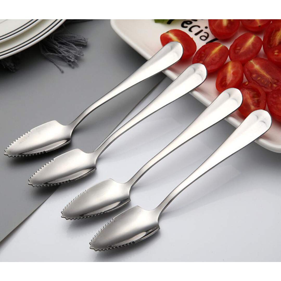 Stainless Steel Grapefruit Spoons, Jagged Grapefruit Spoon, Suitable for Citrus Fruits, Kiwi, Salads and Desserts， Set of 6…