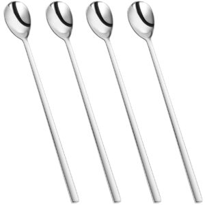 keawell 4-piece premium ice tea spoon, 18/10 stainless steel, 9" long spoons for stirring, super solid, gift box