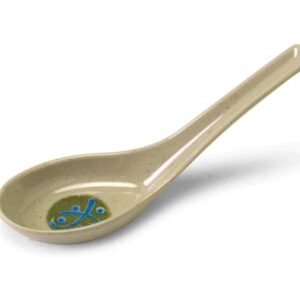 JapanBargain 2344x4, Set of 4 Soup Spoons Asian Chinese Wonton Spoon Japanese Soba Rice Spoon Pho Spoon Ramen Noodle Soup Spoons, Green